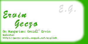 ervin geczo business card